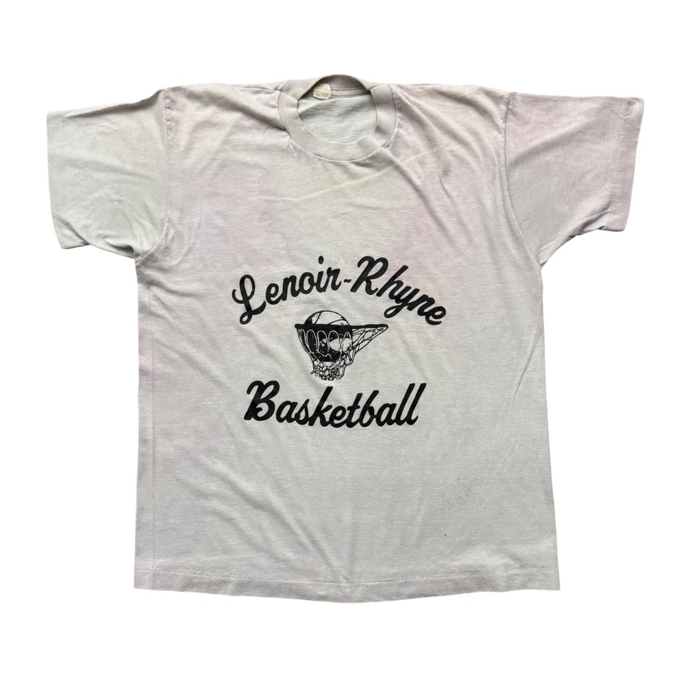 Vintage 80s Screen Stars Lenoir Rhyne College Basketball T-Shirt Single Stitch